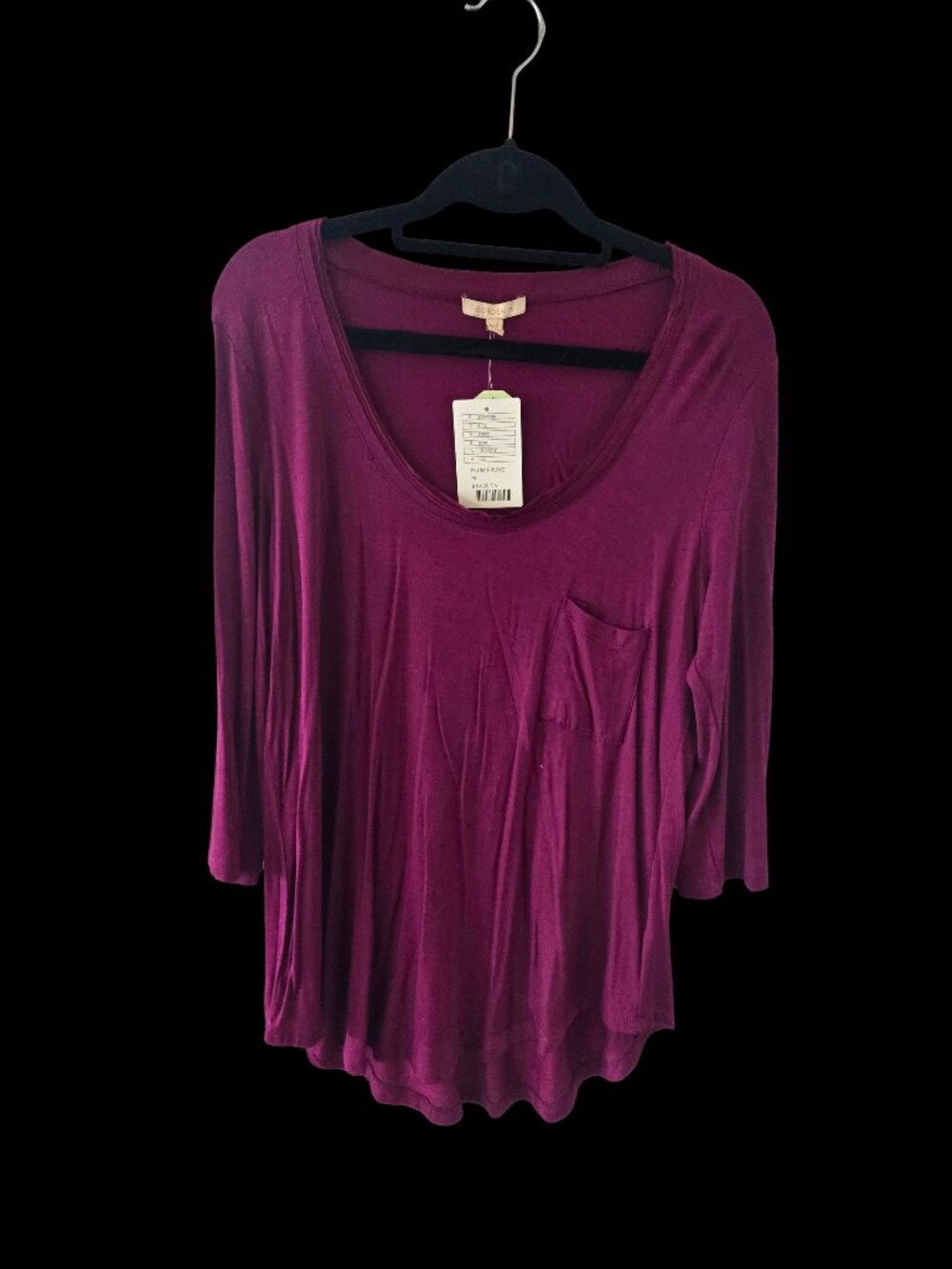 Anthropologie Plum Purple Baseball Top – Size Medium